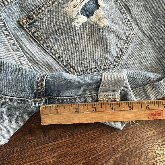 Sneak Peek Women's Distressed Denim Shorts | Blue Denim Shorts | Distressed - Picture 9 of 9